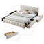 Grand lit tapissier avec tiroirs de rangement, tête de lit en chenille douce et structure solide. (88,5 po x 68,5 po x 31 po)-2105816684