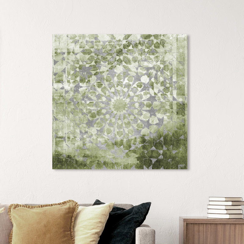Olive Mandala, reproduction d'art sur toile tendue, H 24 po x l 24 po, Toile tendue