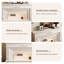 Foyer de meuble télé en bois massif beige-124424553
