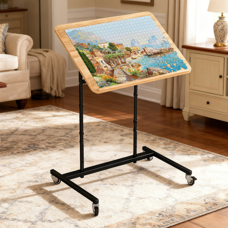 1500 Piece Jigsaw Puzzle Table with Wheels, Black