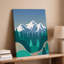 Toile, création d'un paysage serein mettant en vedette de majestueuses montagnes enneigées dans un art mural, fond entouré d'une forêt dense d'art sur toile-451235167