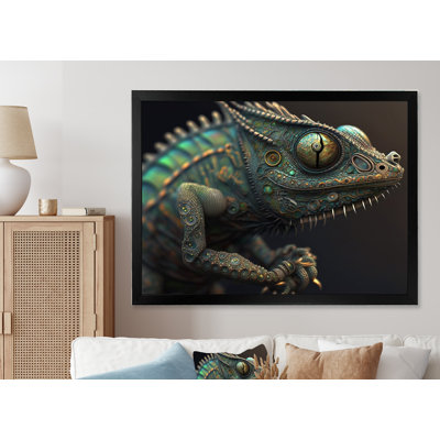 «Kardama Gros plan sur Caméléon coloré II», reproduction sur toile
