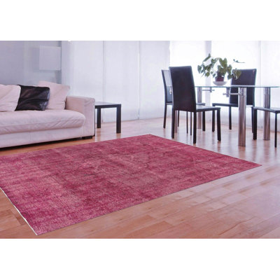 Tapis oriental rouge en coton / laine noué à la main 9 pi 3 po x 11 pi 9 po Coriandre