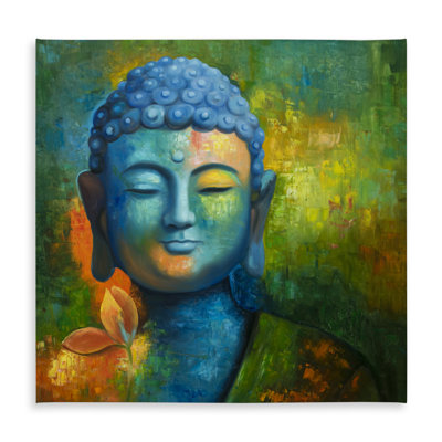 Blissful Buddha Yellow Tablecloth | Indoor Outdoor Decor