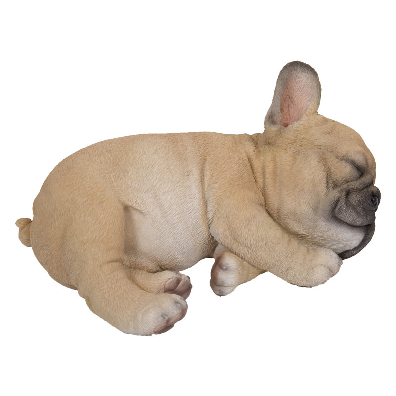 Statue chiot bulldog français dormant