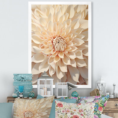 Minimalisme dahlia beige sur toile