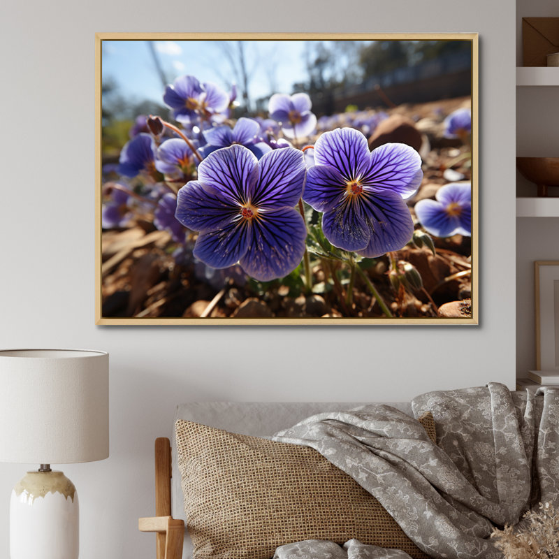 " Vibrant Violets Field Photo I ", Natural Floater Framed, 30" H x 40" W x 1.5" D