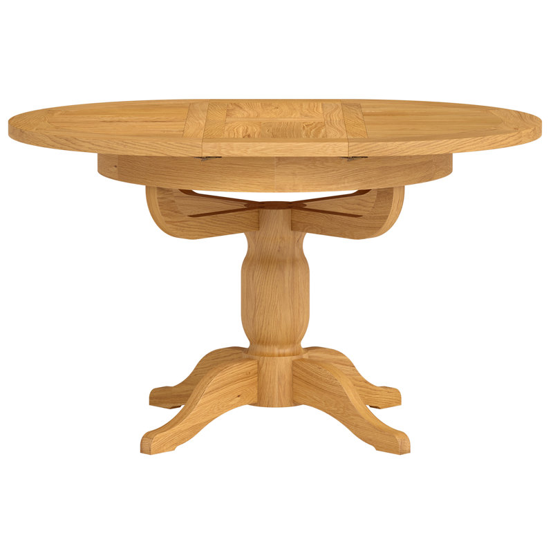 Forelli 100 cm Extendable Oak Oval Wood Top Dining Table with Wood Base