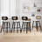 26" Modern Upholstered Low Back Rattan Wood Counter Height Stool-82747935-96885272