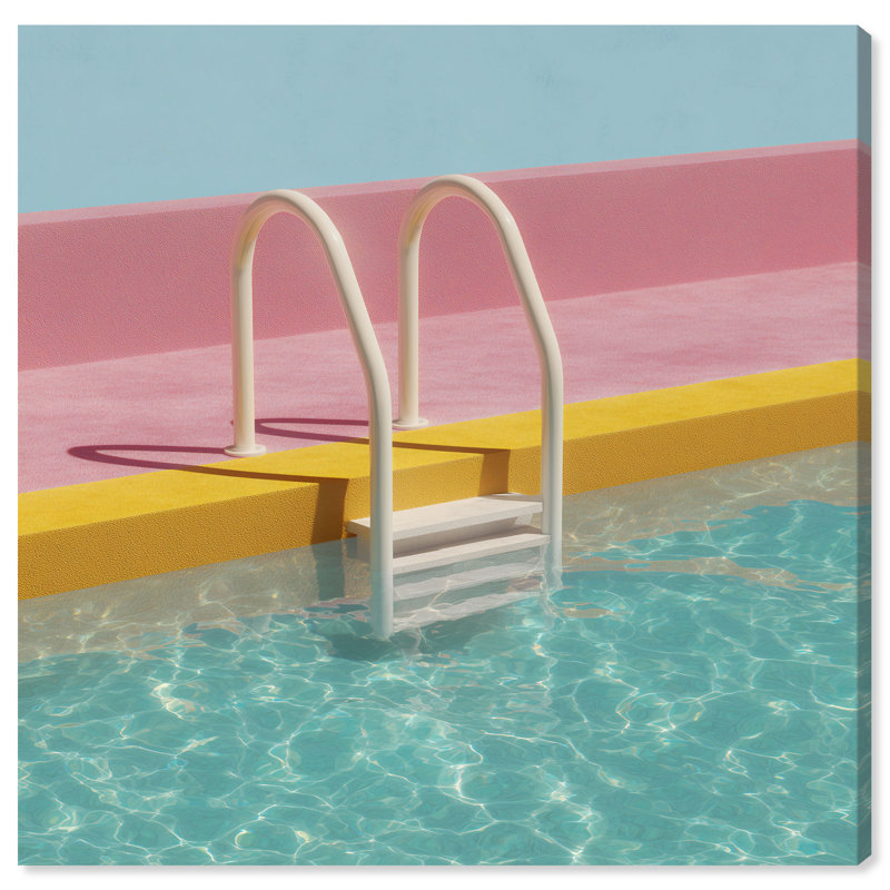 Poolside Symmetry I Print by Oliver Gal, 12"H x 12"W, Gallery Wrapped