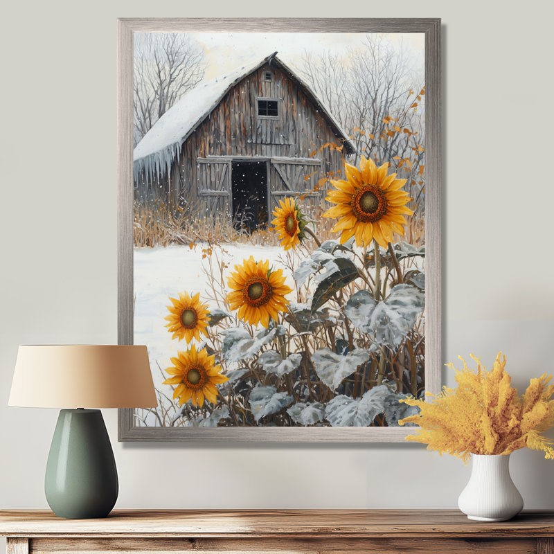 Ditlef - Floral Wall Art Living Room, H 32 po x l 16 po, Reproduction encadrée d'une seule photo, Argent argent