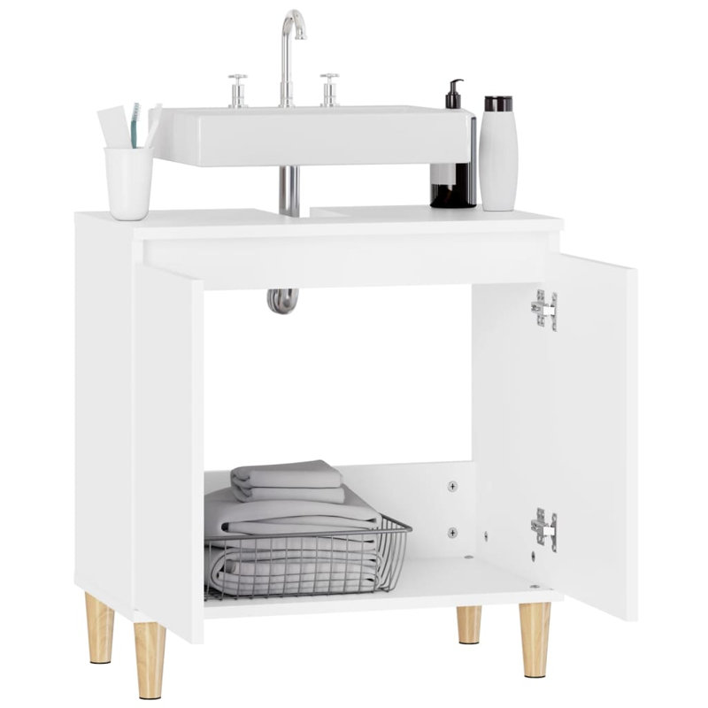 Saajan 58cm Single Bathroom Vanity Base Only, White