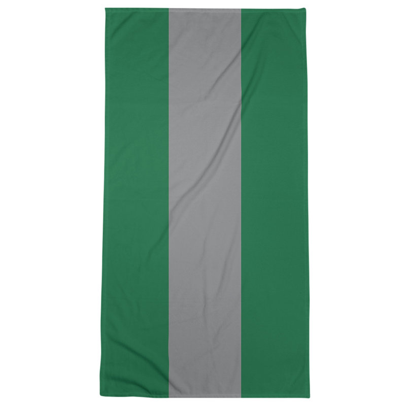 Cotton Blend Beach Towel, Green/Gray
