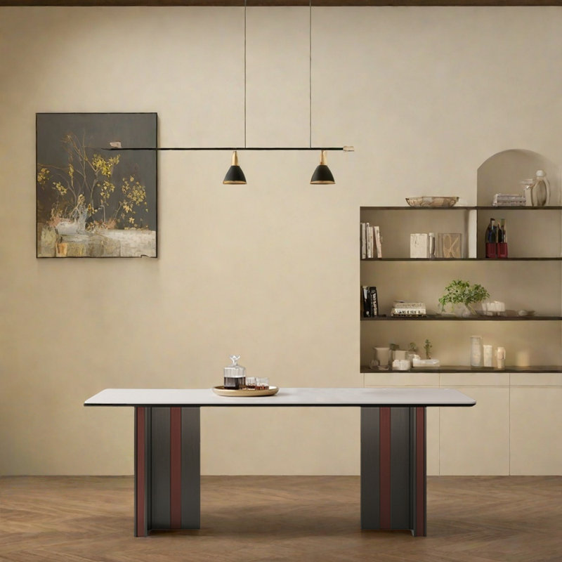 Table de salle à manger de luxe en acier inoxydable, H 29,52 po x L 62,99 po x l 31,49 po