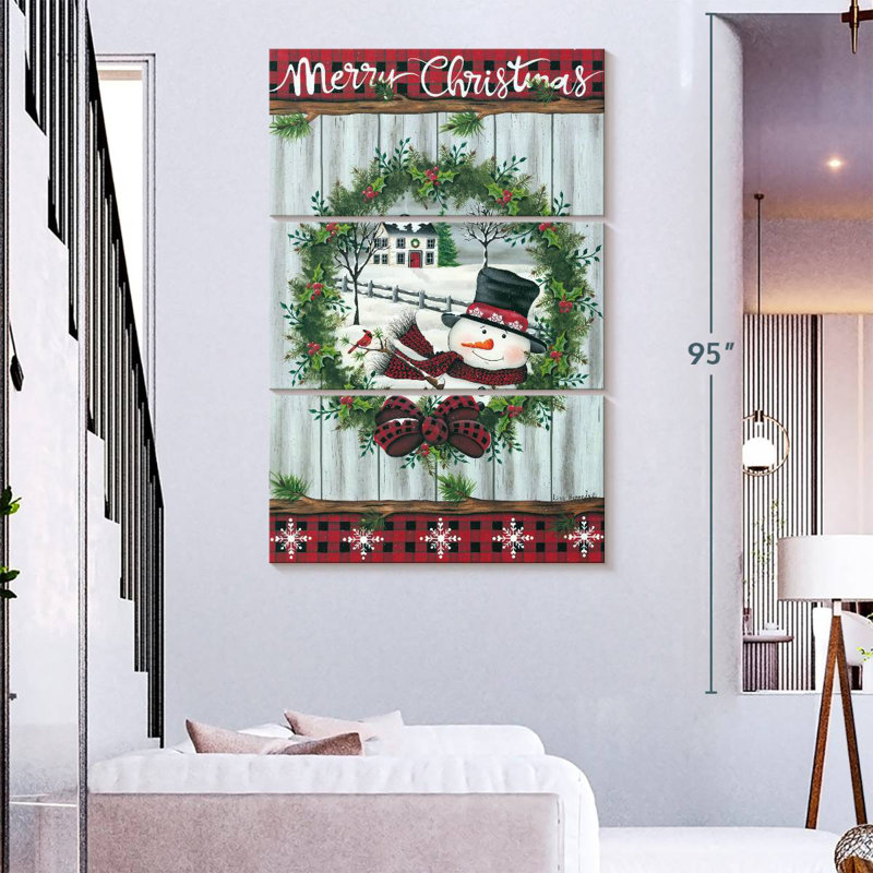 Couronne de Noël bonhomme de neige Lelend, H 32 po x l 20 po