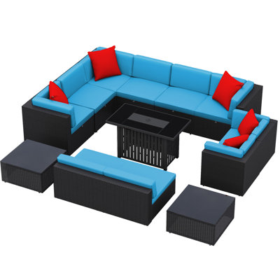 Brai 10 - Person Outdoor Seating Group with Cushions by Wade Logan
