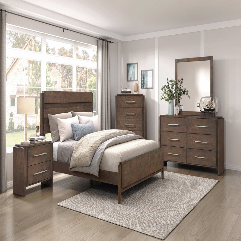 Table de chevet à deux tiroirs 1 pièce, meubles en bois, bois d'hévéa massif