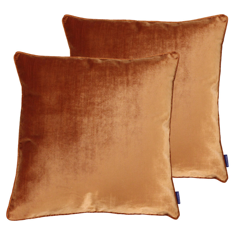 Grey Square Cushion, Rust, Feather