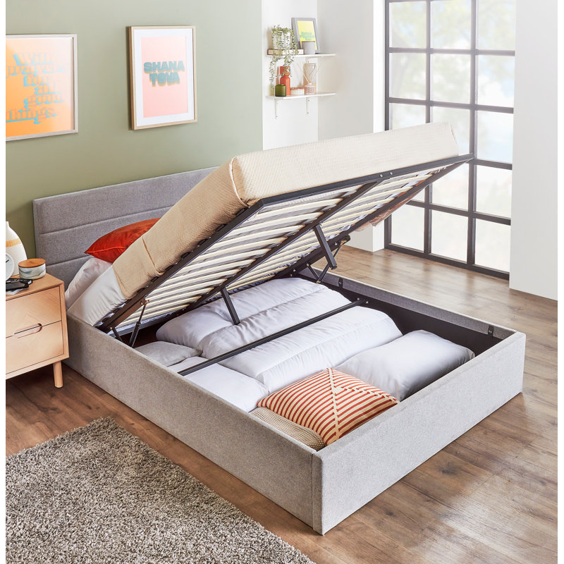 Lampkins Upholstered Ottoman Storage Bed with Mattress, Kingsize (5')