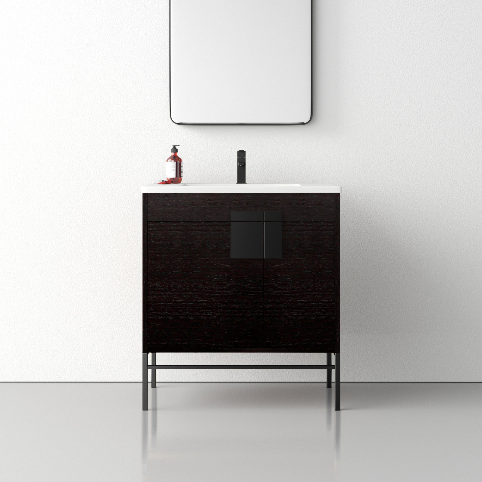 Maisie 30'' Single Bathroom Vanity, Black Matte, Black