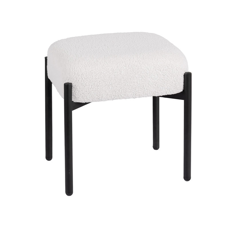 Jonuz Steel Accent Stool, White