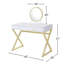 Bureau de coiffeuse rectangulaire avec miroir et plateau à bijoux
