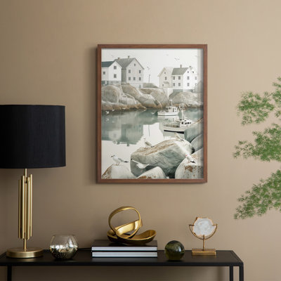 Fisherman's Way, reproduction encadrée en V - bois massif