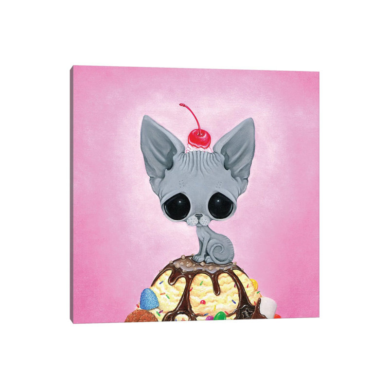 Kitty Please With A Cherry On Top by Sugar Fueled - Gallery-Wrapped Canvas Giclée on Canvas, Canvas
