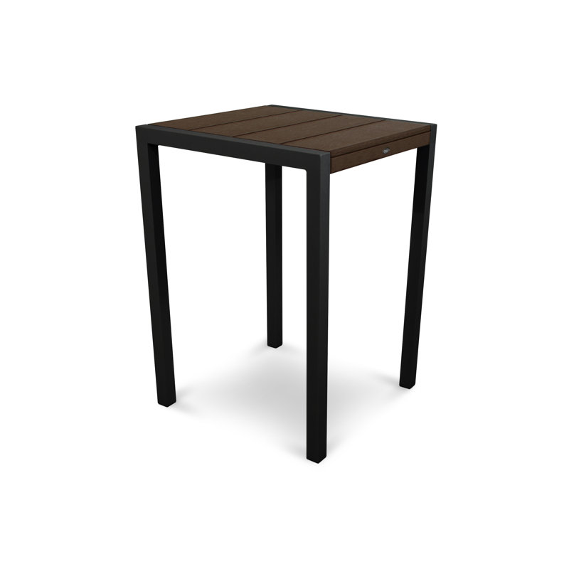 Table de bar POLYWOOD Surf City, Noir texturé / Lanterne rétro, 30 po x 30 po