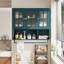 Armoire murale à 3 portes avec rangement ouvert et porte en verre et porte-serviettes