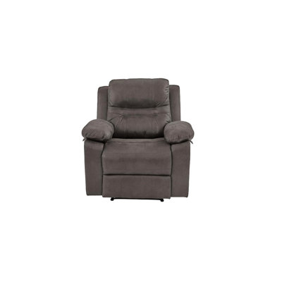 Modern Breathable Recliner Chair In Slate Blue For Lounge Area Metal Reclining Mechanism Leather