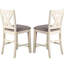De 2 chaises de salle à manger à dossier - Siège en polyfibre de mousse en bois d'hévéa blanc et gris confortable pour le comptoir avec dossier, structure, rembourrage, rembourré
