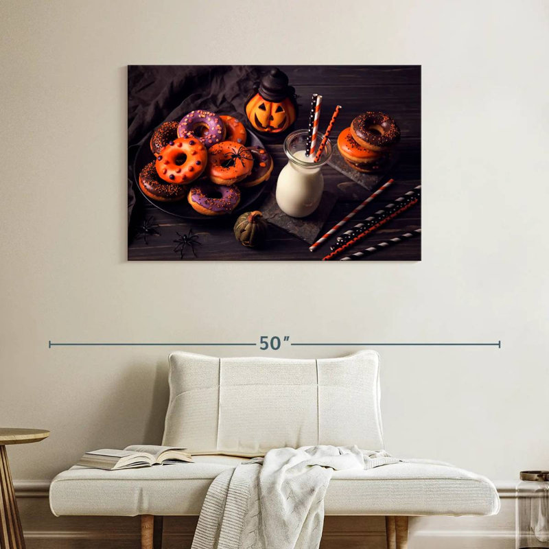 Halloween beignets et lait, H 26 po x l 39 po