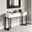 Console moderne avec tiroirs - 120 x 36 x 80 cm - MDF et acier - 1 pièce - Console - Blanc et noir - Design moderne