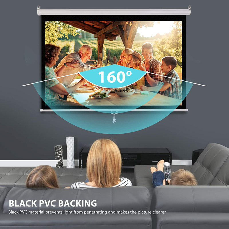 VIVOHOME Manual Projector Screen Projector Screen, 80" Diagonal (49" x 74")