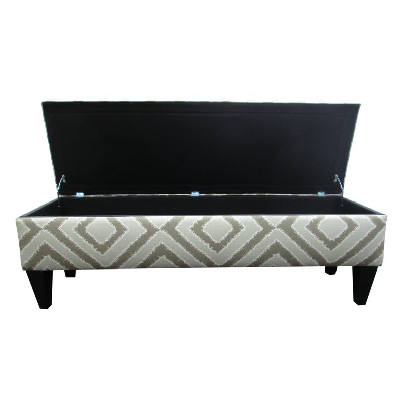 Regis Upholstered Storage Bench, Nouveau Platinum/Geometric