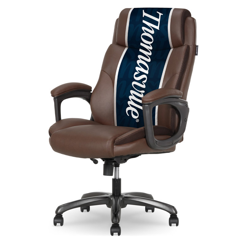 Adamstown® Danvers Big & Tall Office Chair, with Ergonomic High-Back and Contoured Lumbar Support, Vegan Leather, Brown