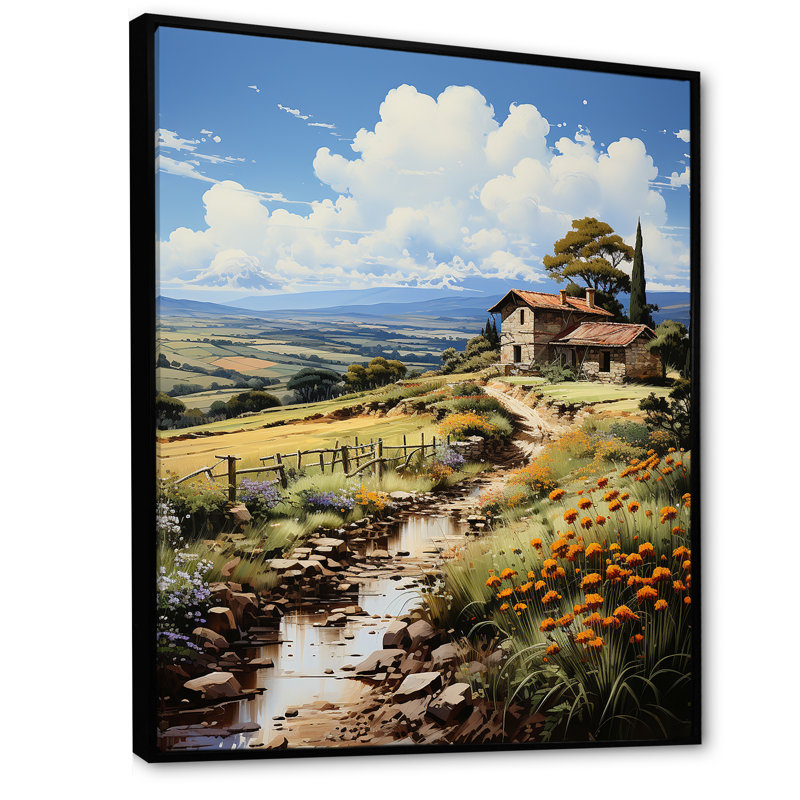 Farmhouse Rustic Retreat III, reproduction d'art sur toile, Cadre flottant noir, H 20 po x l 12 po x P 1 po
