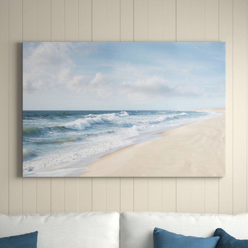 Shore And Waves by Parvez Taj - Wrapped Canvas Painting, 45cm H x 66cm W x 2cm D