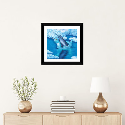 «Narwhal Floating» par Cyndi Dodes - impression d'art graphique