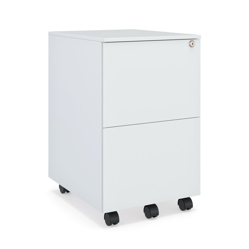 Ceha 2-Drawer Mobile File Cabinet with Lock, White