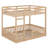 Full Over Full Wood Bunk Bed With Ladder And Guardrails, Solid Wood Bunk Bed Frame For Boys Girls, No Box Spring Needed-2046266553