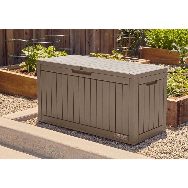 Outdoor Storage Box, 60 Gallon Deck Box Indoor And Outdoor Use, Waterproof Resin Storage Bin For Patio Cushions, Gardening Tools, Lockable, UV Resistant,