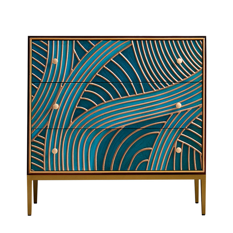Mediterranean-Inspired Accent Chest with 3 Drawers