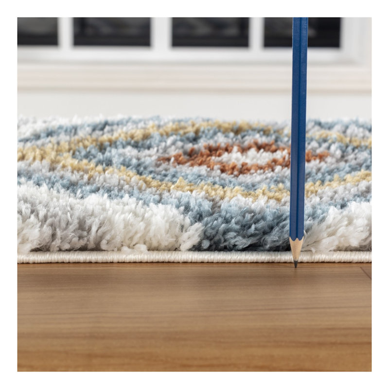 Tapis à poils longs Loft ivoire à poils longs 5 pi 3 po x 7 pi Loft, Rectangle 5 pi 3 po x 7 pi