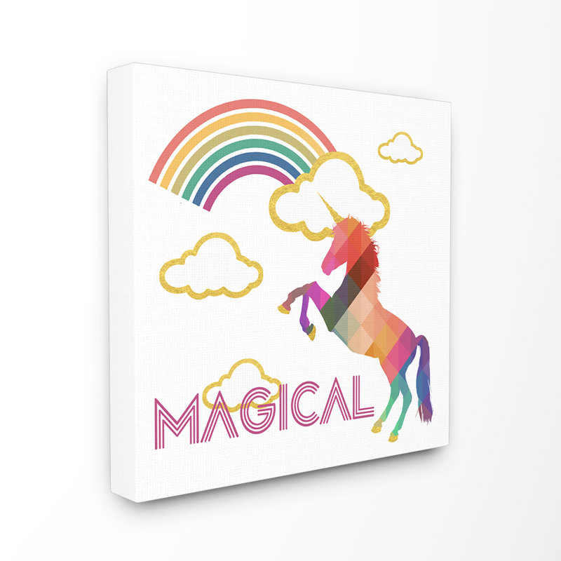 « magique arc-licorne », art mural, Toile, H 17 po x l 17 po