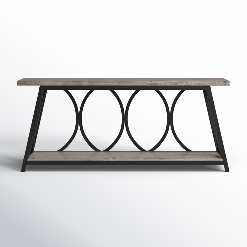 Pierz 70.87'' Console Table, Gray/Black