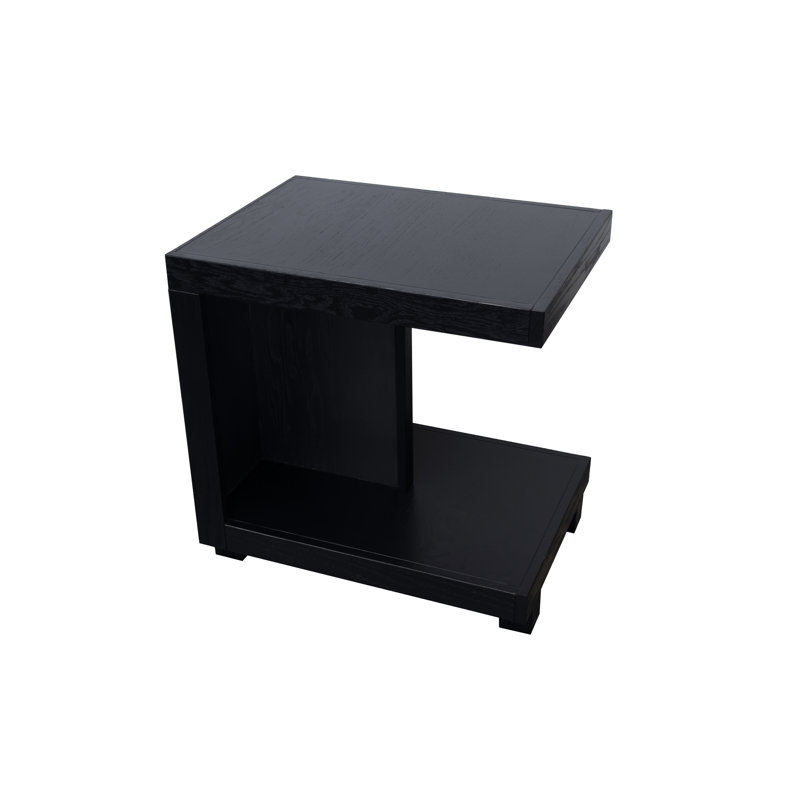 Table d'appoint Canyon 18 po, sans assemblage requis, finition clou de girofle, fabriquée à partir de placages et de placages de chêne, 24 po x 24 po, étagère à bout ouvert, table de montage et table de bricolage rustique
