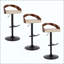 Tabouret de bar réglable avec pivot en métal et similicuir avec repose-pieds arrondi en T - ensemble de 3-702608888