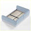 Lit double rembourré en molleton pour lit double, cadre de lit semi-fermé avec garde-corps latéraux, bleu-133491351-133491355